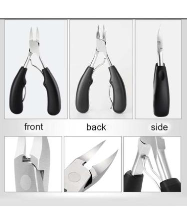 Precision Toenail Clippers Nail Clippers Trimmer for Thick or Ingrown Toenails Fingernail Clipper Surgical Grade Stainless Steel for Ingrown & Thick Nail (Black) - Buy Online on GoSupps.com