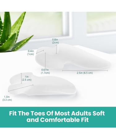 Welnove Bunion Cushion Protector - 8 Pack Aloe Vera Gel Shield for Foot Pain Relief & Calluses - Bunion Corrector with Separator (White - Buy Online on GoSupps.com