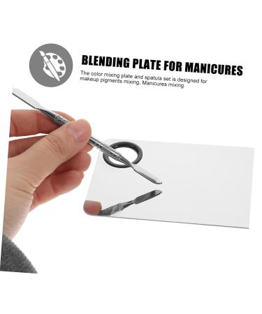 Professional Stainless Steel Makeup Palette Set | Ipetboom 2 Set Manicure Tools for Foundation Mixing & Nail Art - 14.9x10x0.3cm - Buy Online on GoSupps.com
