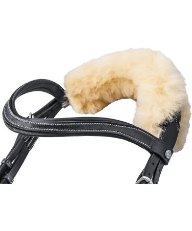 SUNRIDE Swedish Bridle Oxford with Reins - Soft Genuine Leather & Fur Adjustable Anatomical Design (Cob Black) - International Shipping Available - Buy Online on GoSupps.com