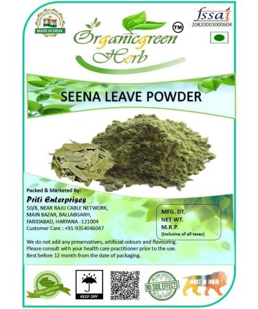 ORGANIZE Organicgreen Herb Senna Leaf Powder 400gms SonamukhiPatta Powder Swarnamukhi Sanaya Leaves Powder Dry
