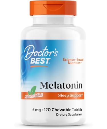 Doctor's Best Melatonin Natural Mint 5 mg 120 Chewable Tablets