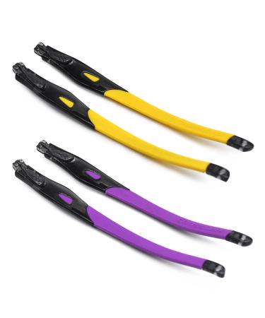SOODASE 2 Pairs Rubber Replacement Clear Black Frame Legs For Oakley Crosslink Sweep/Switch Glasses Frame Yellow/Purple