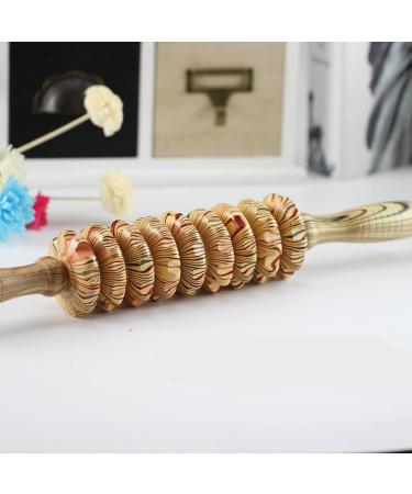 HUPYOMLER 9-Wheel Wooden Abdominal Massage Roller | Muscle Relaxation & Anti-Cellulite Acupuncture Massager - International Shipping Available - Buy Online on GoSupps.com