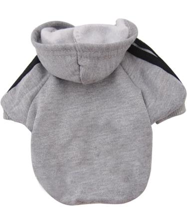 Ducomi 100% Cotton Hooded Dog Sweatshirt - Warm Monochrome Sweater for All Breeds - XS to 9XL Sizes - Gray (M) - Buy Online on GoSupps.com