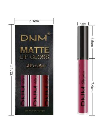 3Pcs Dark Red Purple Matte Liquid Lipstick Set | Long Lasting Waterproof Lip Gloss Gift | Matt Lipsticks for Women - Set01 - Buy Online on GoSupps.com