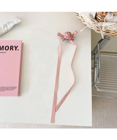 hgnxa Long Ribbon Rose Hair Clip for Hot Girls Flower Shape Hair Barrettes Sweet Color Ponytail Hair Barrettes for Teens Girls - Buy Online on GoSupps.com