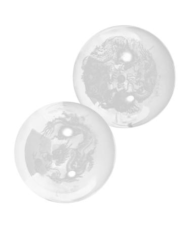 Minkissy 2 piece of healthy massage ball smooth rolling balls palm massage ball massage balls practical balls massage balls small balls hand glass boccia