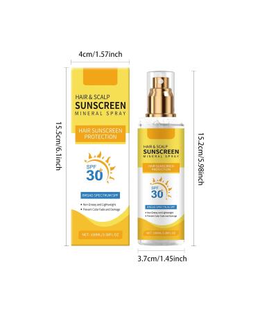 Hair & Scalp Sunscreen Mineral Spray 2PCS Ultimate Hair & Scalp Sunscreen Spray SPF 30 UV Protection for Scalp and Hair Lightweight Breathable Beach Pool Essentials for All Hair Colors and Types - Buy Online on GoSupps.com