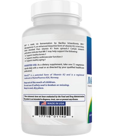 Best Naturals MK-7 Vitamin K2 100 mcg 120 Vegetranian Capsules (Pack of 2). - Buy Online on GoSupps.com