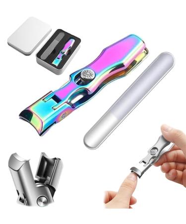 German Nail Clippers for Men 2024 New Luxurious Ultra Sharp Nail Clippers with Catcher Portable Large Opening Nail Clippers with Storage Box and Nail Grinding Rod for Thick Nails (Color)