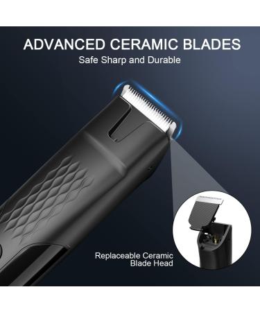 Groin Hair Trimmer for Men - Electric Ball Trimmer with LED Light Waterproof Grooming Kit & Ceramic Blades - Buy Online on GoSupps.com