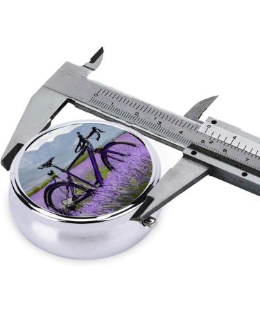 Shop Lavender Field Retro Bike Pill Box | 3-Compartment Travel Organizer for Vitamins & Medications - Buy Online on GoSupps.com