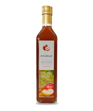 OFLORALE All Natural Apple Cider Vinegar with "The Mother", Tangy Fruity Flavor of Raw Unfiltered Pure ACV, Perfect for Salad Dressing and More, in Glass Bottle, 16.9 fl oz