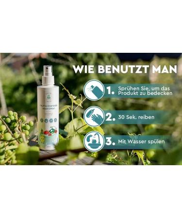 Natural Fruit & Vegetable Cleaner Spray - Phosphate-Free Eco-Friendly - 250 ml - Buy Online on GoSupps.com