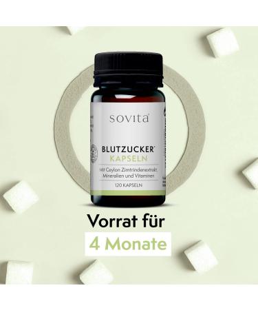 Sovita Blood Sugar Capsules - Cinnamon Bark Extract | Dietary Supplement | 120 Capsules for Optimal Blood Sugar Support - Buy Online on GoSupps.com