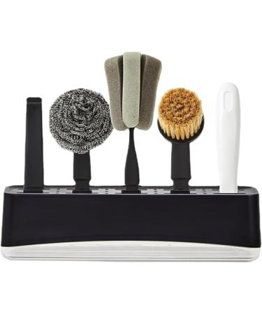 Ioensy Kitchen Cleaning Brush Dish Brushes Sponge Brush with Drain Rack for Home Counters - Buy Online on GoSupps.com