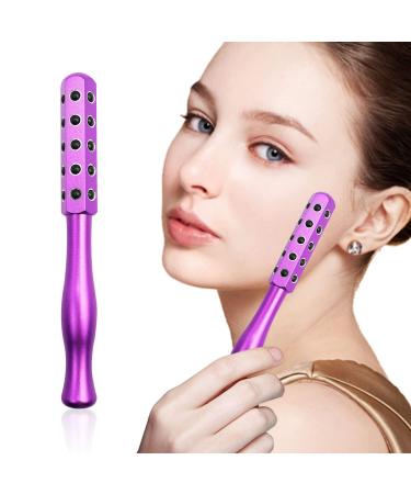 Aohcae Facial Roller Massager  Germanium Stone Uplifting Face Massager Roller  Beauty Roller for Face  Eye  Chin  Neck Skin Care Anti Aging Wrinkles Reduces(Purple)