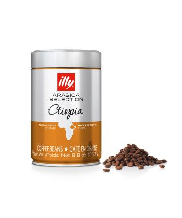 illy Arabica Selections Ethiopia Whole Bean Coffee, 100% Arabica Bean Single Origin Coffee, Light Roast with Notes of Jasmine, All-Natural, No Preservatives, 8.8 Ounce Can (Pack of 1) Etiopia Single Origin Medium Roast 8