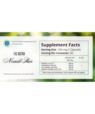 FounditGood FiG Nutra NourishHair Capsules | Comprehensive Hair Care with Moringa, Fenugreek, Bhringraj & Curry Leaf | Hair Vitality Booster with Herbal Extracts | 60 Veg Capsules - Buy Online on GoSupps.com
