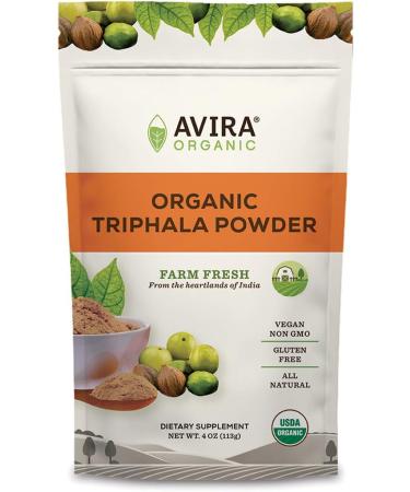 Avira Organic Triphala Powder 8 Oz - Vegan, Non-GMO, Easy to Mix in Smoothies, Tea & Lattes - Resealable Pack of 1 - Buy Online on GoSupps.com