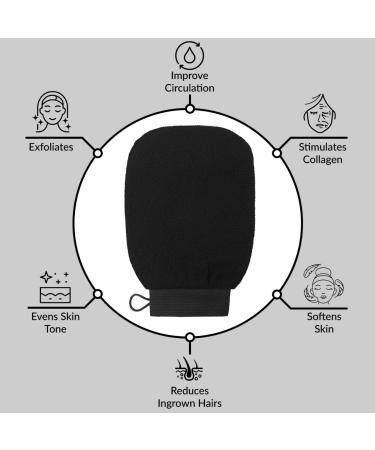 VALITIC Korean Style Exfoliating Gloves - 2 Pairs (Black & Turquoise) for Shower or Bath - Buy Online on GoSupps.com