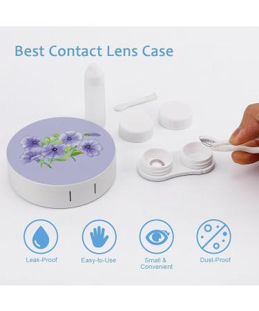 Watercolor Morning Glory Contact Lens Case - Portable Travel Box with Mirror for Perfect Eye Care - Buy Online on GoSupps.com