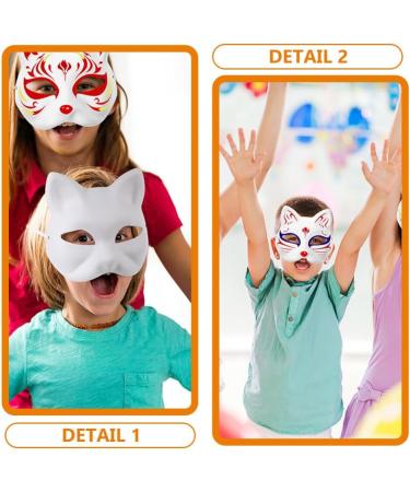 Ciieeo Blank Cat Mask - 2 Pack White Paintable Paper Masks for Party & Masquerade Costumes - International Shipping - Buy Online on GoSupps.com