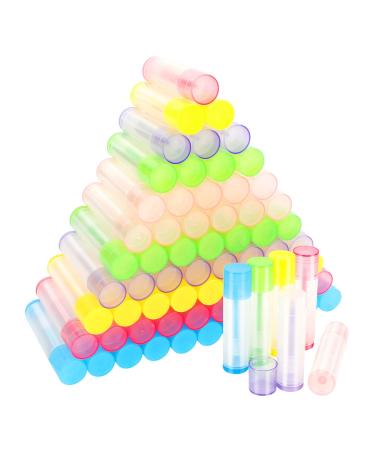 Luluda 72 pieces empty lipstick lipstick sleeves with cap 5ml lip balm container tube lipstick sleeves for filling yourself lip care empty container for DIY 6 colors