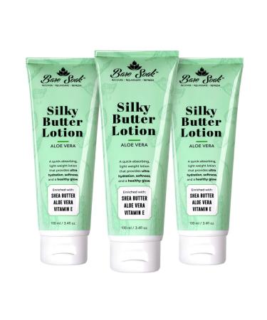 Bare Soak Silky Butter Lotion for Hands and Feet - Pack of 3 - Aloe Vera