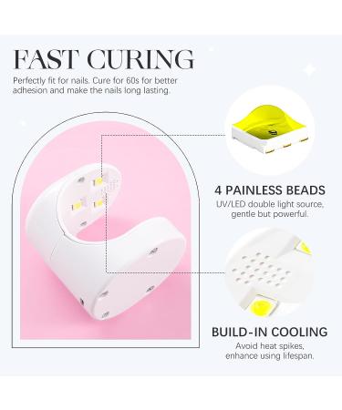 Gelike EC Mini LED Nail Lamp - Portable USB Nail Dryer for Travel - UV LED Light for Gel Nail Art - DIY Manicure at Home - Buy Online on GoSupps.com