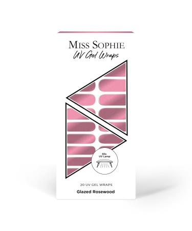 Original Miss Sophie UV gel nail films Glazed Elegance UV I 20 UV Gel Nailack strip Glazed effect Glazed Rosewood UV I For finger & toenails Glazed Rosewood 20