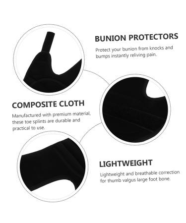 HEALEEP Big Toe Splint 2pcs Hallux Valgus Strap Orthopedic Bunion Foot Pad Black - Buy Online on GoSupps.com