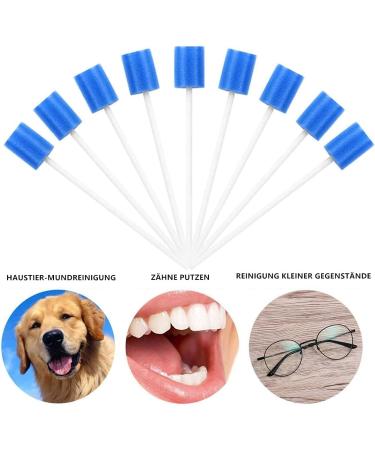 Voarge 100 Mouth Care Sticks - Disposable Oral Hygiene Sponges for Clean Mouths | Cotton Sponge Mouthpieces - Blue - Buy Online on GoSupps.com