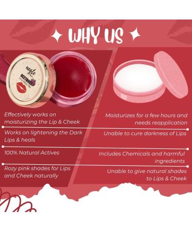 Organics Beetroot Lip & Cheek Tint Balm For Women 100% Organic & Helps Lighten Dark Lips Edible Formulation Helps Nourish & Hydrate Dry Chapped Lips (5 Grm) red (Buy 2 Quantity Get 1 Quantity Free) - Buy Online on GoSupps.com