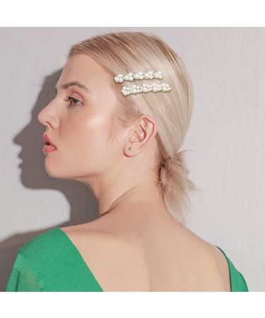 4 Pcs Gold Pearl Rhinestone Hair Clips - Elegant French Barrettes for Women - Buy Online on GoSupps.com