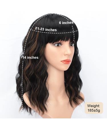 Colorfulpanda Short Black & Brown Wigs for Women - 14 Inch Synthetic Hair Ponytail for Party & Cosplay - Buy Online on GoSupps.com