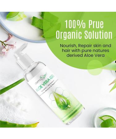 Dermaxgen Organic Aloe Vera Gel with Witch Hazel, Vitamin C & E - Skin Soothing, Moisturizing and Repair Formula - Nutrient Rich, Cold Pressed - 8.5oz / 12oz / 16oz - Buy Online on GoSupps.com