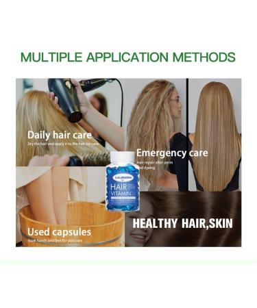 Hair Vitamins for Frizzy & Damaged Hair - 60 Capsules with Argan & Avocado Oils Vitamins A C E & Pro B5 - Nourish & Revitalize Your Hair - Buy Online on GoSupps.com