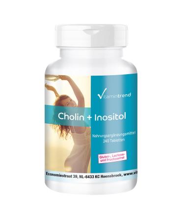 Choline + Inositol tablets! 8-MONTH SUPPLY! 240 vegan tablets | Vitamintrend