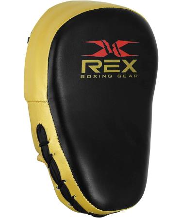 Rex Kidz Boxing Focus Pads - Junior Hook and Jab Target Mitts for Kids in Black/Gold - Buy Online on GoSupps.com