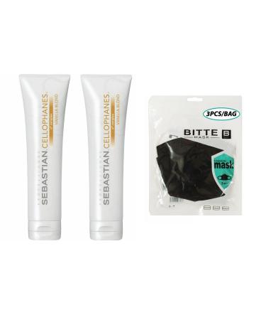 CELLOPHANES Vanilla Blonde Color Revitalizer with A3 Complex (Vanilla Blonde - 10.1 oz / 300 ml) (2pack) w/Mask 3pcs