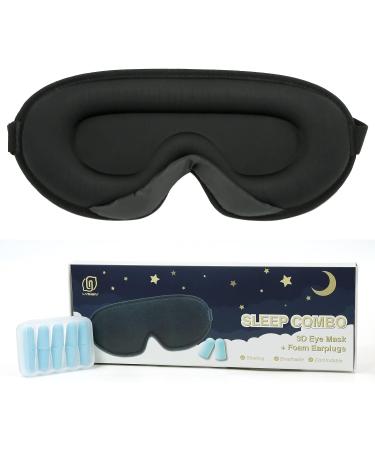 LYSIAN Cooling Sleep Eye Mask for Men and Women - 3D Concave Blackout Night Cover for Sleeping, Yoga, Nap, and Travel - Includes Foam Ear Plugs - Soft and Comfortable - Black - Buy Online on GoSupps.com