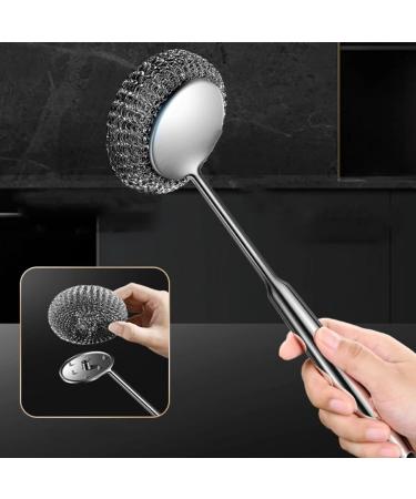 Shakven Steel Wire Ball Brush | Dishwashing Pot Scrubber Brush - Suspension Storage Design Dishwashing Brush for Cleaning Stoves Bottles Sinks Cookware Pots - Buy Online on GoSupps.com