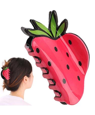 Charming Strawberry-Shaped Hair Claw Clip - Stylish Durable and Perfect for a Tropical- Look