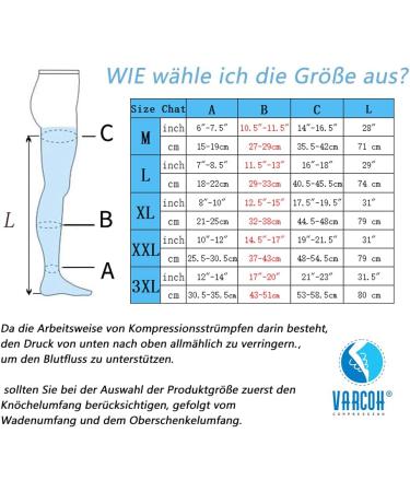 Varcoh Compression Stockings for Women & Men | 3XL Support Stockings for Pregnancy & Varicose Veins - Black - Buy Online on GoSupps.com