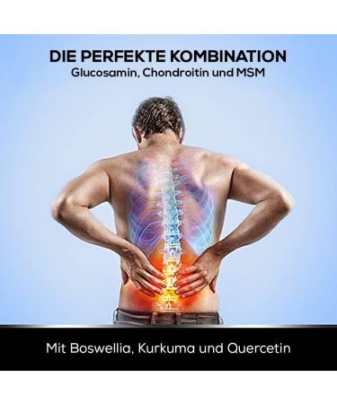 Triple Strength Glucosamine Sulfate 1500mg - With Boswellia Chondroitin MSM & Turmeric | Premium Joint Support Supplement - Buy Online on GoSupps.com