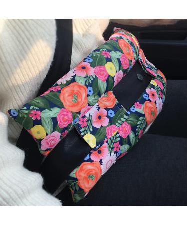 D. Cozy Hysterectomy Pillow Abdominal Surgery Seatbelt Pillows with Pocket Myomectomy Comfort Cushion for Belly Incision Tummy Tuck C-Section Recovery Gifts Women Patients (Cute Flower)