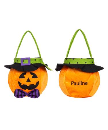 Personalized Halloween Baskets for Kids Halloween Buckets for Trick or Treat Custom Name Pumpkin Candy Buckets Bags for Halloween Decorations Party (Style 10)