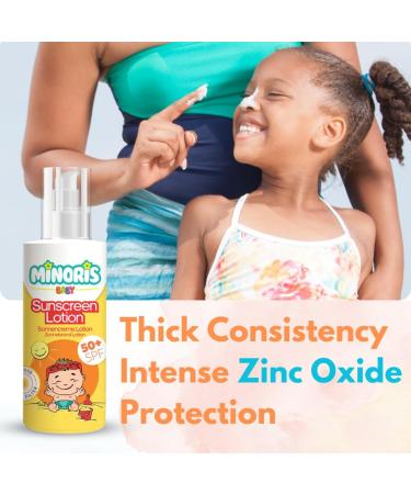 Minoris Baby Sun Lotion SPF 50+ Organic & Mineral for Infants Delicate Skin Hypoallergenic Vegan Broad Spectrum Water Resistant 150 ml - Buy Online on GoSupps.com